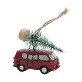 Maxbell Mini Resin Christmas Tree Ornaments Car Pendant Figurines Decor Miniature 5.5cmX2cmX4.5cm Red