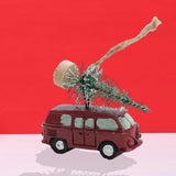 Maxbell Mini Resin Christmas Tree Ornaments Car Pendant Figurines Decor Miniature 5.5cmX2cmX4.5cm Red