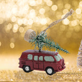 Maxbell Mini Resin Christmas Tree Ornaments Car Pendant Figurines Decor Miniature 5.5cmX2cmX4.5cm Red