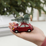 Maxbell Mini Resin Christmas Tree Ornaments Car Pendant Figurines Decor Miniature 8cmx3.5cmx6.5cm Red