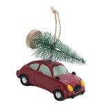 Maxbell Mini Resin Christmas Tree Ornaments Car Pendant Figurines Decor Miniature 8cmx3.5cmx6.5cm Red