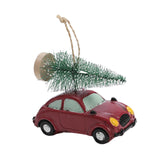Maxbell Mini Resin Christmas Tree Ornaments Car Pendant Figurines Decor Miniature 8cmx3.5cmx6.5cm Red