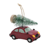 Maxbell Mini Resin Christmas Tree Ornaments Car Pendant Figurines Decor Miniature 8cmx3.5cmx6.5cm Red