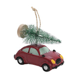 Maxbell Mini Resin Christmas Tree Ornaments Car Pendant Figurines Decor Miniature 8cmx3.5cmx6.5cm Red