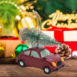 Maxbell Mini Resin Christmas Tree Ornaments Car Pendant Figurines Decor Miniature 8cmx3.5cmx6.5cm Red