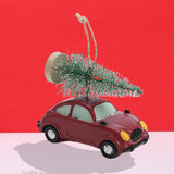 Maxbell Mini Resin Christmas Tree Ornaments Car Pendant Figurines Decor Miniature 8cmx3.5cmx6.5cm Red