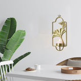 Maxbell Iron Wall Mounted Candle Holder Candlestick Holder Home Decor Golden Ginkgo