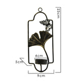 Maxbell Iron Wall Mounted Candle Holder Candlestick Holder Home Decor Black Ginkgo