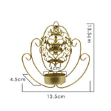 Maxbell Iron Wall Mounted Candle Holder Candlestick Holder Home Decor Gold Pattern