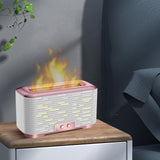 Maxbell Flame Air Humidifier Diffuser Quiet 350ml Night Light USB for Home Bedroom Pink