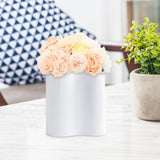 Maxbell Modern Flower Vase Dried Flower Container Porcelain Vases Decoration S White