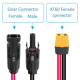 Maxbell Solar Charge Cable for Battery Pack XT60 Adapter Male Female Connector