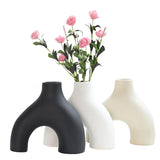Maxbell Modern Flower Vase Creative Decorative Ceramic Vase for Party Desk Home White Small