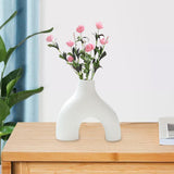 Maxbell Modern Flower Vase Creative Decorative Ceramic Vase for Party Desk Home White Small