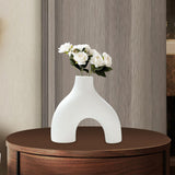 Maxbell Modern Flower Vase Creative Decorative Ceramic Vase for Party Desk Home White Small