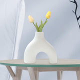 Maxbell Modern Flower Vase Creative Decorative Ceramic Vase for Party Desk Home White Small
