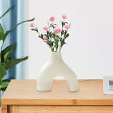 Maxbell Modern Flower Vase Creative Decorative Ceramic Vase for Party Desk Home Beige Small
