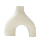 Maxbell Modern Flower Vase Creative Decorative Ceramic Vase for Party Desk Home Beige Medium