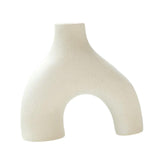 Maxbell Modern Flower Vase Creative Decorative Ceramic Vase for Party Desk Home Beige Medium