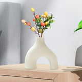 Maxbell Modern Flower Vase Creative Decorative Ceramic Vase for Party Desk Home Beige Medium