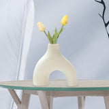 Maxbell Modern Flower Vase Creative Decorative Ceramic Vase for Party Desk Home Beige Large