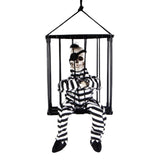 Maxbell Screaming Animated Decorations Halloween Scary Talking Skull Cage Prisoner One-eyed Cage Specter