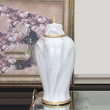 Maxbell White Marbled Ginger Jar Centerpiece for Room Floral Arrangement Table