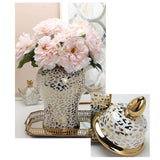 Maxbell Leopard Print Ginger Jar Glazed for Home Living Room Floral Arrangement