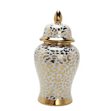 Maxbell Leopard Print Ginger Jar Glazed for Home Living Room Floral Arrangement