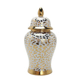 Maxbell Leopard Print Ginger Jar Glazed for Home Living Room Floral Arrangement