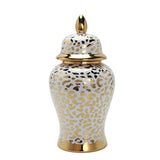 Maxbell Leopard Print Ginger Jar Glazed for Home Living Room Floral Arrangement