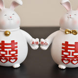 Maxbell Creative Couple Rabbit Figurine Wedding Gifts for Shelf Home Decoration