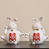 Maxbell Creative Couple Rabbit Figurine Wedding Gifts for Shelf Home Decoration