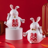 Maxbell Creative Couple Rabbit Figurine Wedding Gifts for Shelf Home Decoration