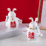Maxbell Creative Couple Rabbit Figurine Wedding Gifts for Shelf Home Decoration