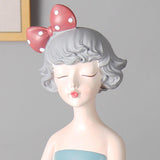 Maxbell Nordic Girl Resin Sculpture Storage key Decorative Desktop Decor Blue