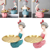 Maxbell Nordic Girl Resin Sculpture Storage key Decorative Desktop Decor Blue