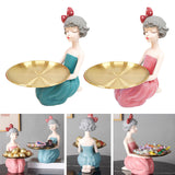 Maxbell Nordic Girl Resin Sculpture Storage key Decorative Desktop Decor Blue