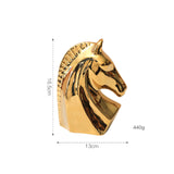 Maxbell Ceramic Horse Head Sculpture Crafts Figurine for Cabinet Desktop Decor S