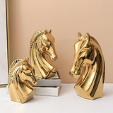 Maxbell Ceramic Horse Head Sculpture Crafts Figurine for Cabinet Desktop Decor S