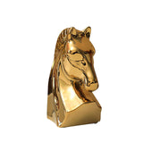 Maxbell Ceramic Horse Head Sculpture Crafts Figurine for Cabinet Desktop Decor S