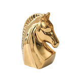 Maxbell Ceramic Horse Head Sculpture Crafts Figurine for Cabinet Desktop Decor S
