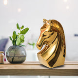 Maxbell Ceramic Horse Head Sculpture Crafts Figurine for Cabinet Desktop Decor S