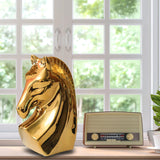 Maxbell Ceramic Horse Head Sculpture Crafts Figurine for Cabinet Desktop Decor S