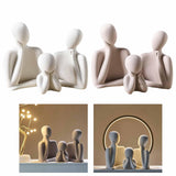 Maxbell 3Pcs European Style Abstract Family Statues Decoration for Home Character White