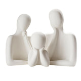 Maxbell 3Pcs European Style Abstract Family Statues Decoration for Home Character White