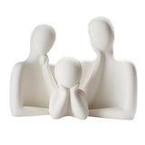 Maxbell 3Pcs European Style Abstract Family Statues Decoration for Home Character White