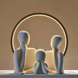 Maxbell 3Pcs European Style Abstract Family Statues Decoration for Home Character White