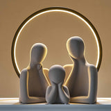 Maxbell 3Pcs European Style Abstract Family Statues Decoration for Home Character Brown