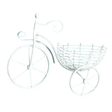 Maxbell Bicycle Flower Basket Wall Hanging Art for Fence Garden Decoration White